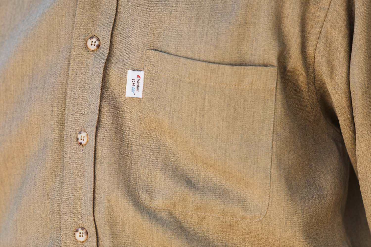 Up close shot of DH Air shirt.