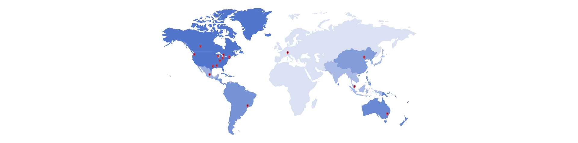 Locations around the globe.